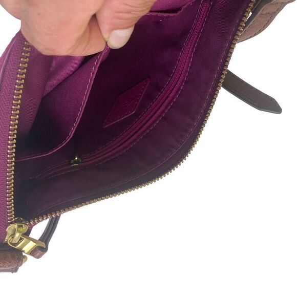 Vintage FOSSIL Pink Leather Shoulder Crossbody casual‎ Bag womens Used - Picture 14 of 16
